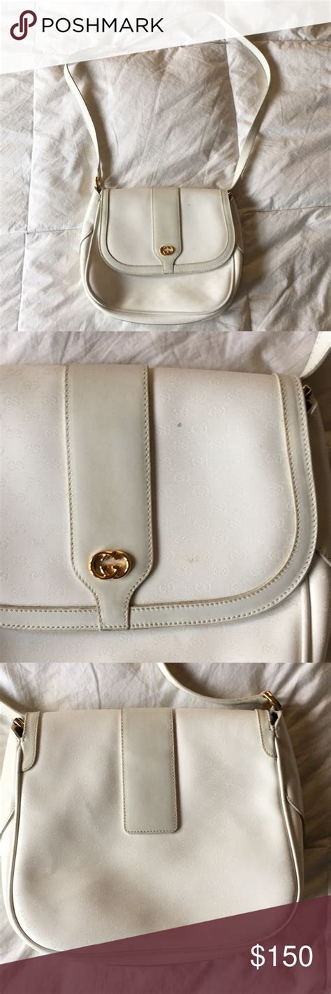 gucci plus handbag white vintage|vintage gucci white shoulder bag.